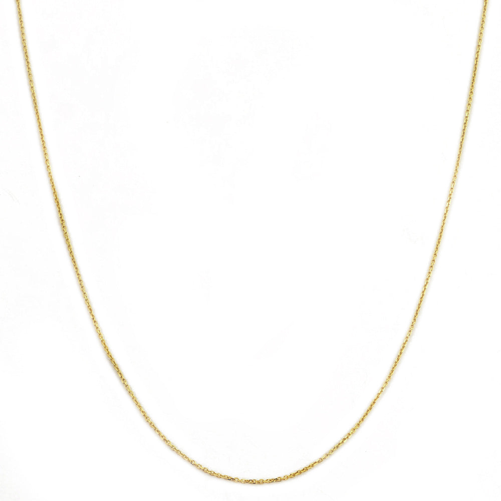 14K YELLOW GOLD DC ROLO  023 GAUGE 20" CHAIN NECKLACE (AVAILABLE IN LENGTHS 7" - 30")