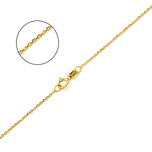 14K YELLOW GOLD DC ROLO  033 GAUGE 30" CHAIN NECKLACE (AVAILABLE IN LENGTHS 7" - 30")