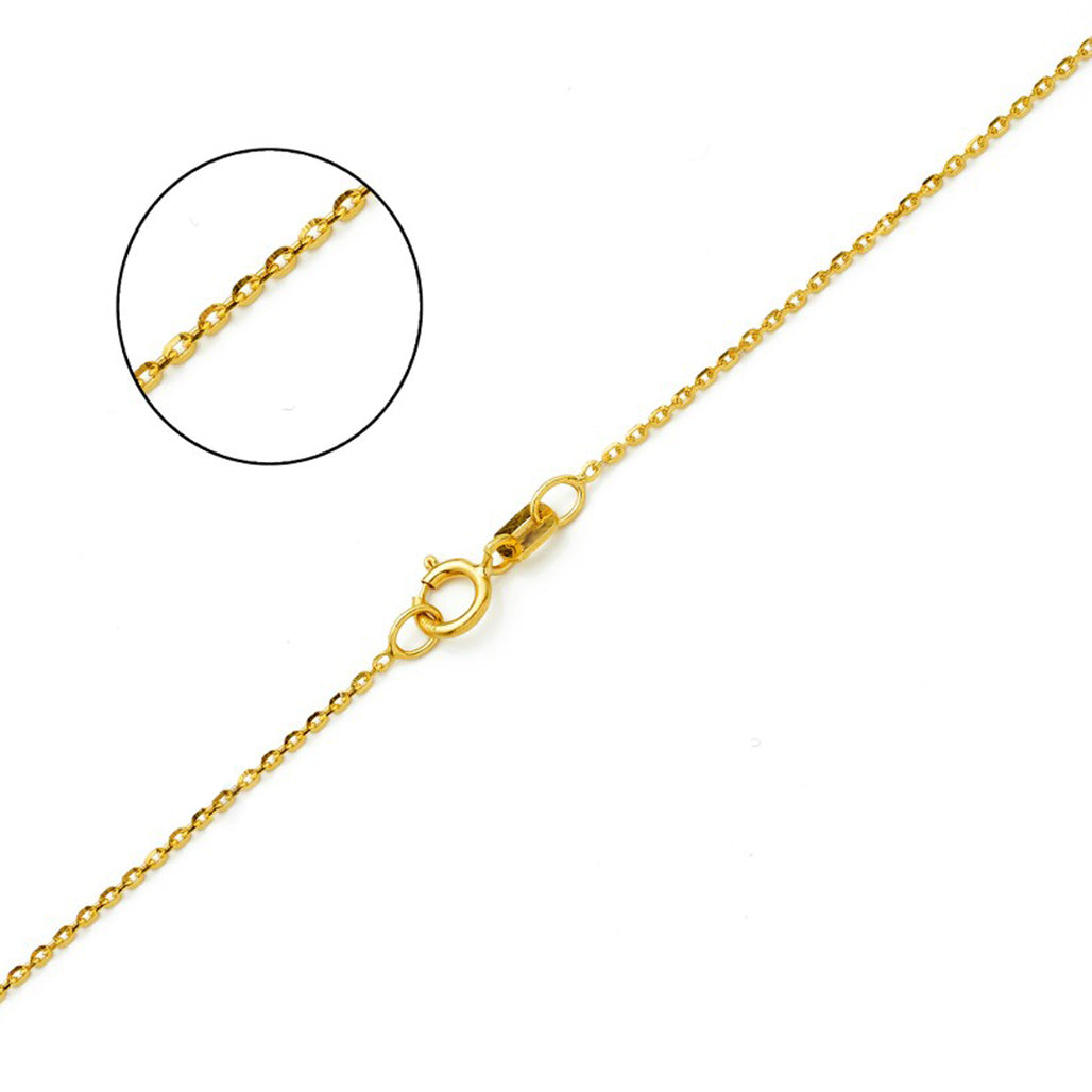 14K YELLOW GOLD DC ROLO  043 GAUGE 16" CHAIN NECKLACE (AVAILABLE IN LENGTHS 7" - 30")