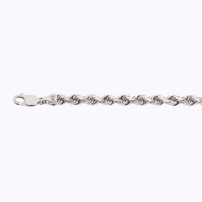 14K 5MM WHITE GOLD SOLID DC ROPE 20" CHAIN NECKLACE (AVAILABLE IN LENGTHS 7" - 30")