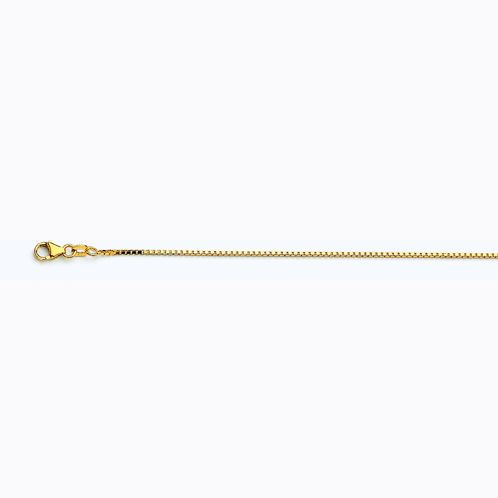 14K YELLOW GOLD BOX 068 GAUGE 20" CHAIN NECKLACE (AVAILABLE IN LENGTHS 7" - 30")