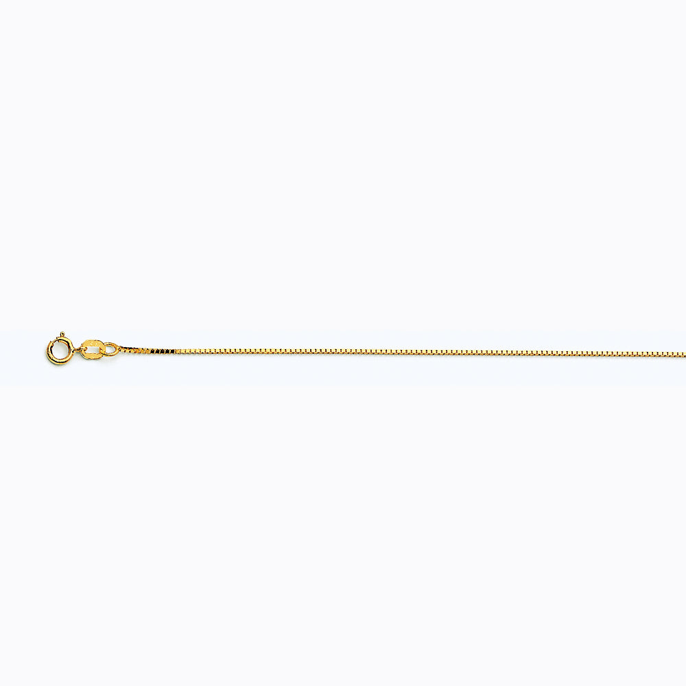 14K YELLOW GOLD BOX 050 GAUGE 20" CHAIN NECKLACE (AVAILABLE IN LENGTHS 7" - 30")