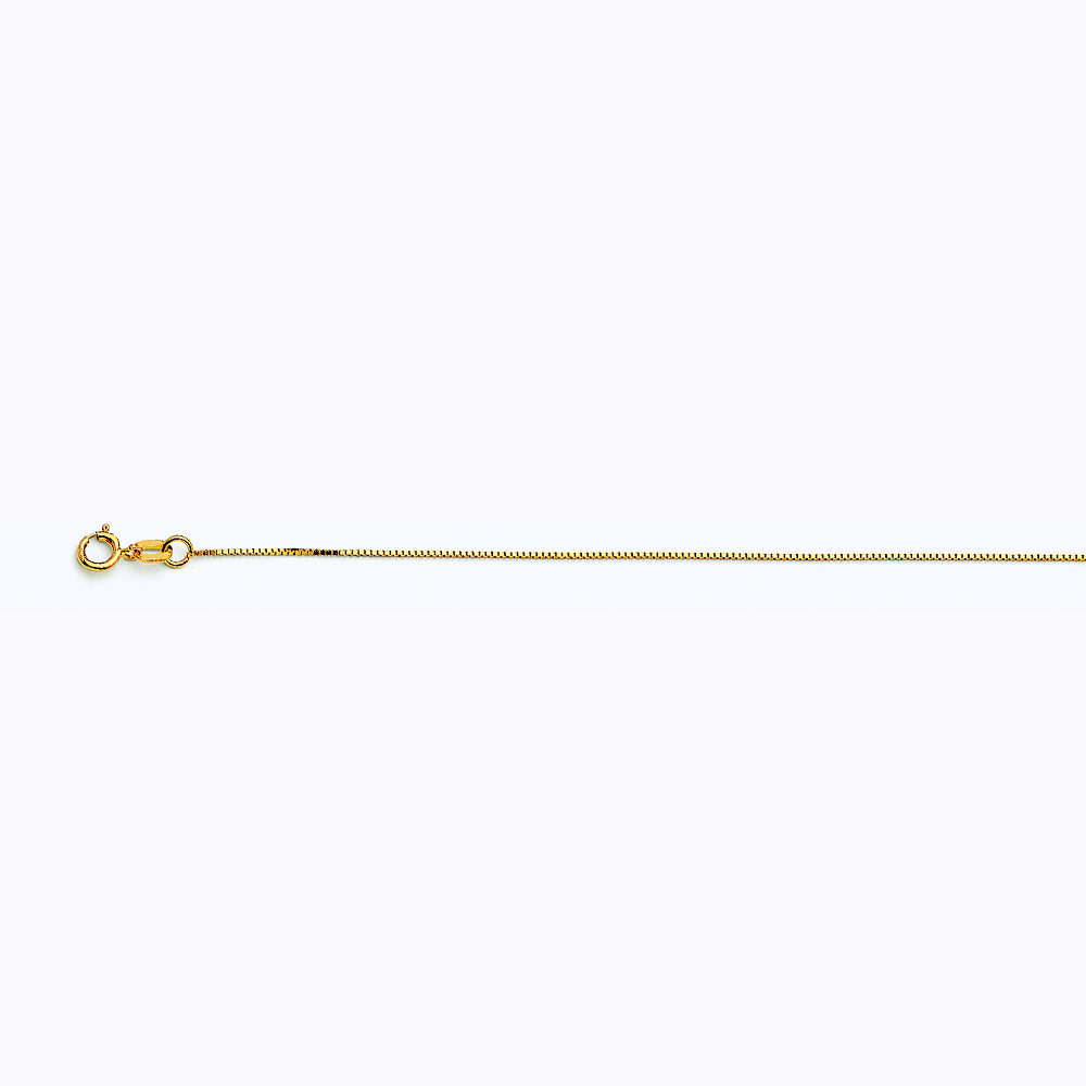 10K YELLOW GOLD BOX 040 GAUGE 24" CHAIN NECKLACE (AVAILABLE IN LENGTHS 7" - 30")