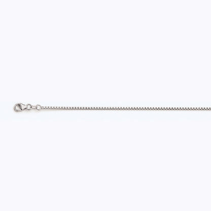 14K WHITE GOLD BOX 078 GAUGE 20" CHAIN NECKLACE (AVAILABLE IN LENGTHS 7" - 30")