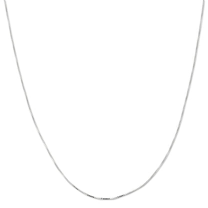 10K WHITE GOLD BOX 058 GAUGE 30" CHAIN NECKLACE (AVAILABLE IN LENGTHS 7" - 30")