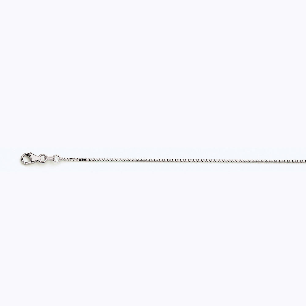 14K WHITE GOLD BOX 058 GAUGE 20" CHAIN NECKLACE (AVAILABLE IN LENGTHS 7" - 30")