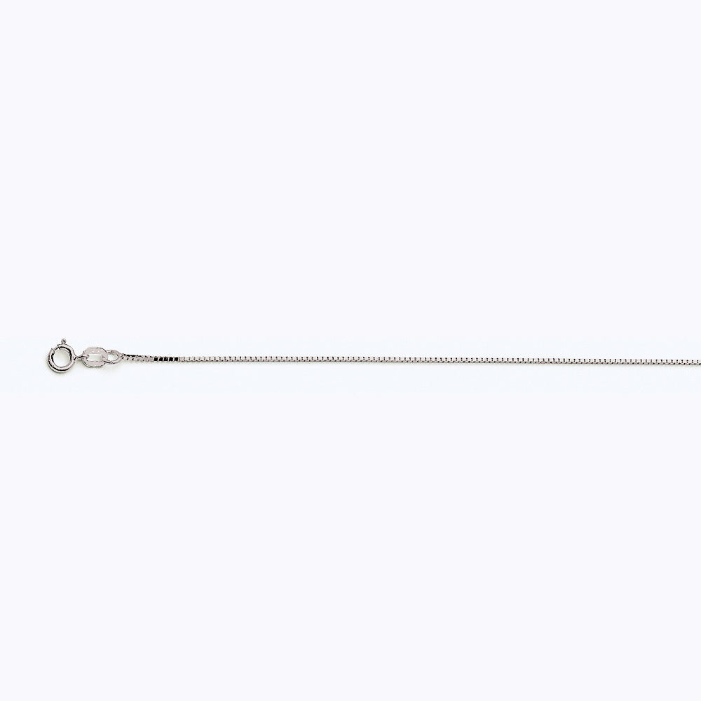 10K WHITE GOLD BOX 050 GAUGE 28" CHAIN NECKLACE (AVAILABLE IN LENGTHS 7" - 30")