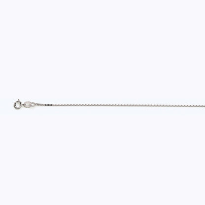 14K WHITE GOLD BOX 050 GAUGE 18" CHAIN NECKLACE (AVAILABLE IN LENGTHS 7" - 30")