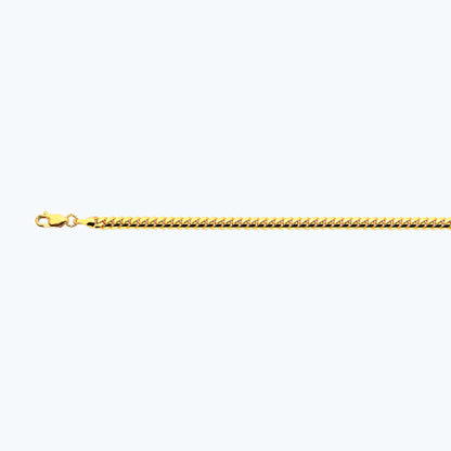 14K 4MM YELLOW GOLD SOLID MIAMI CUBAN 24" CHAIN NECKLACE (AVAILABLE IN LENGTHS 7" - 30")