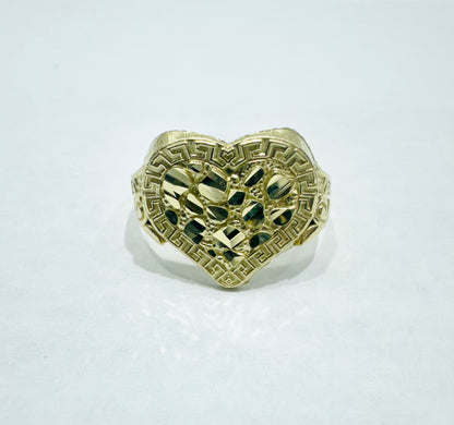 10K GOLD HEART NUGGET RING, WEIGHT: 1.8gm, SIZE: 7