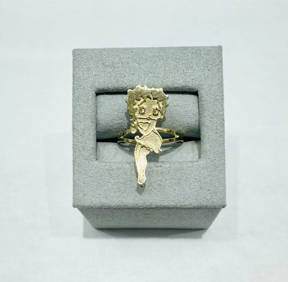 10K GOLD BETTY BOOP FULL BODY RING, WEIGHT: 1.9gm, SIZE: 6.5