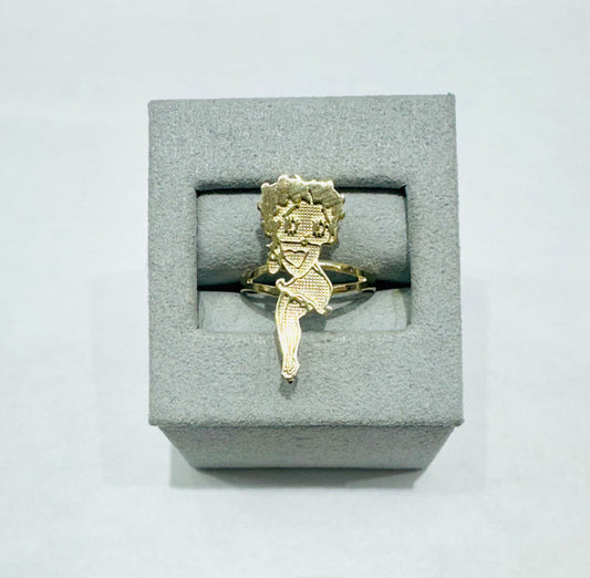 10K GOLD BETTY BOOP FULL BODY RING, WEIGHT: 1.9gm, SIZE: 6.5