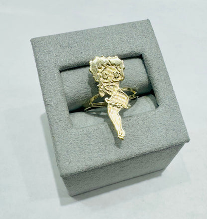 10K GOLD BETTY BOOP FULL BODY RING, WEIGHT: 1.9gm, SIZE: 6.5