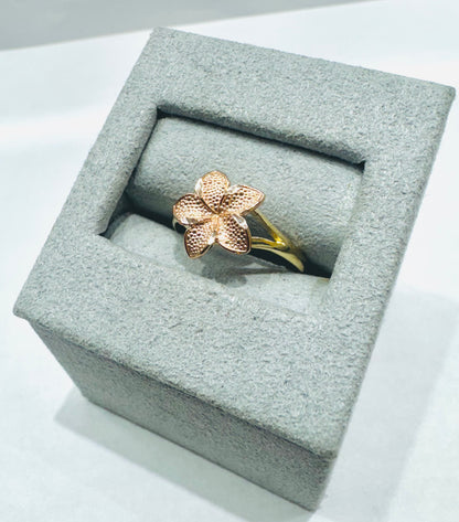 10K ROSE GOLD HIBISCUS FLOWER RING, WEIGHT: 1.6gm, SIZE: 6.5