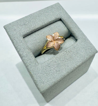 10K ROSE GOLD HIBISCUS FLOWER RING, WEIGHT: 1.6gm, SIZE: 6.5