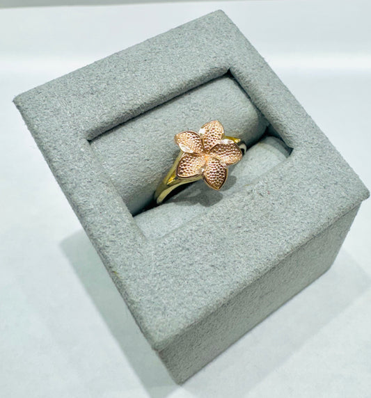 10K ROSE GOLD HIBISCUS FLOWER RING, WEIGHT: 1.6gm, SIZE: 6.5