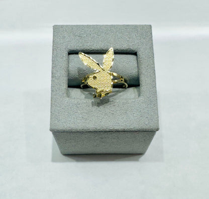 10K GOLD SMALL PLAYBOY BUNNY RING, WEIGHT: 1.7gm, SIZE: 7