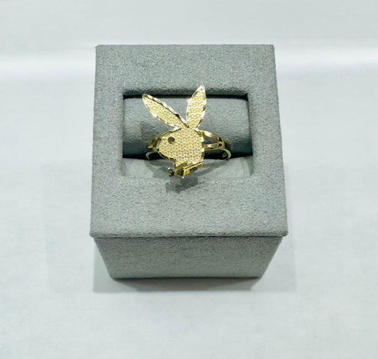 10K GOLD SMALL PLAYBOY BUNNY RING, WEIGHT: 1.7gm, SIZE: 7