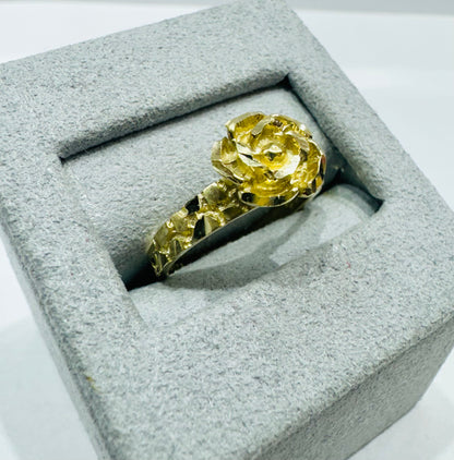 10K GOLD ROSE FLOWER RING, WEIGHT: 3.2gm, SIZE: 6.5
