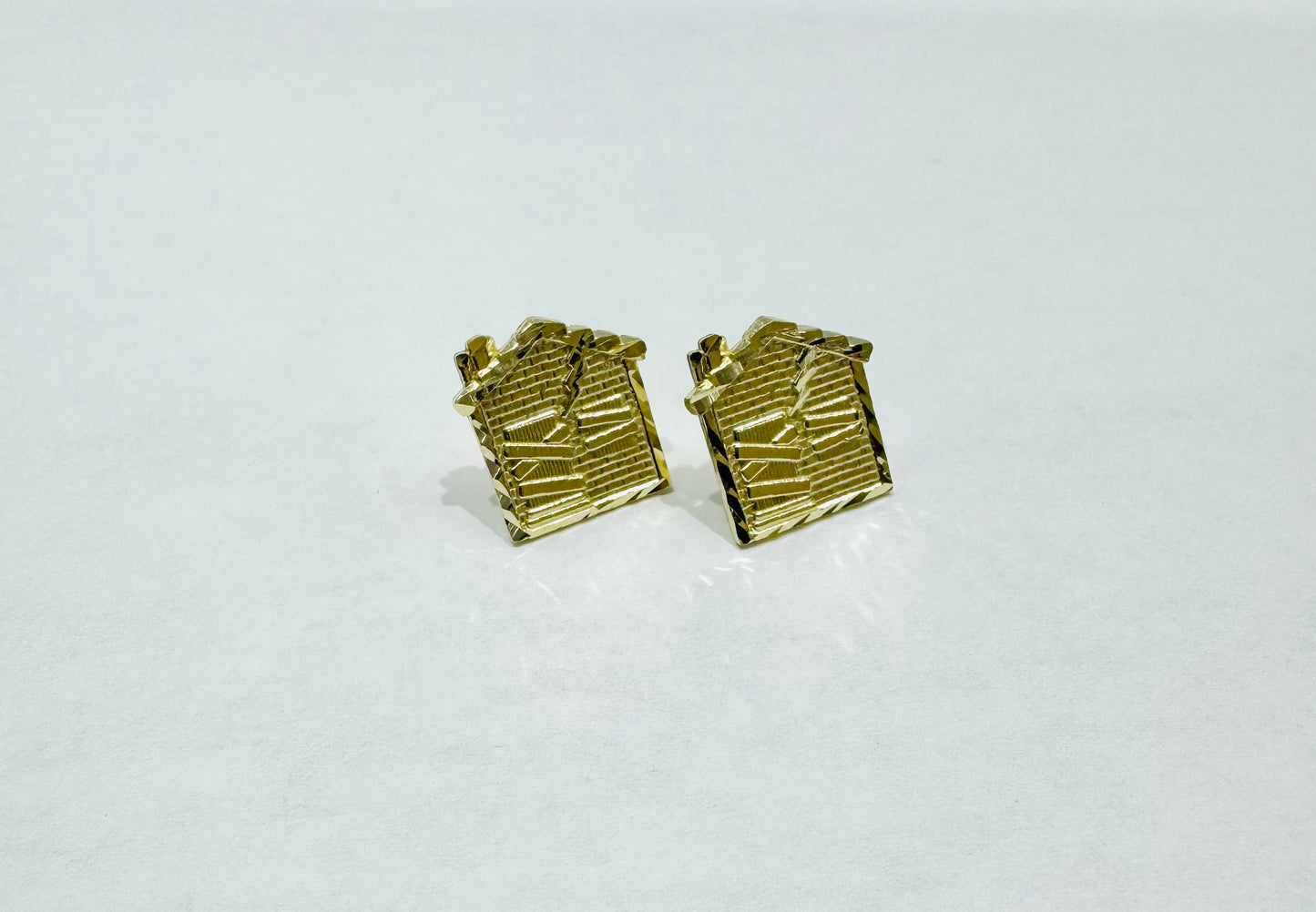 10K GOLD SMALL TRAPHOUSE EARRINGS, WEIGHT: 2gm