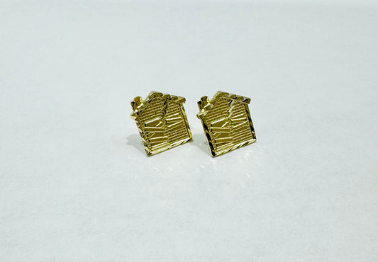 10K GOLD SMALL TRAPHOUSE EARRINGS, WEIGHT: 2gm