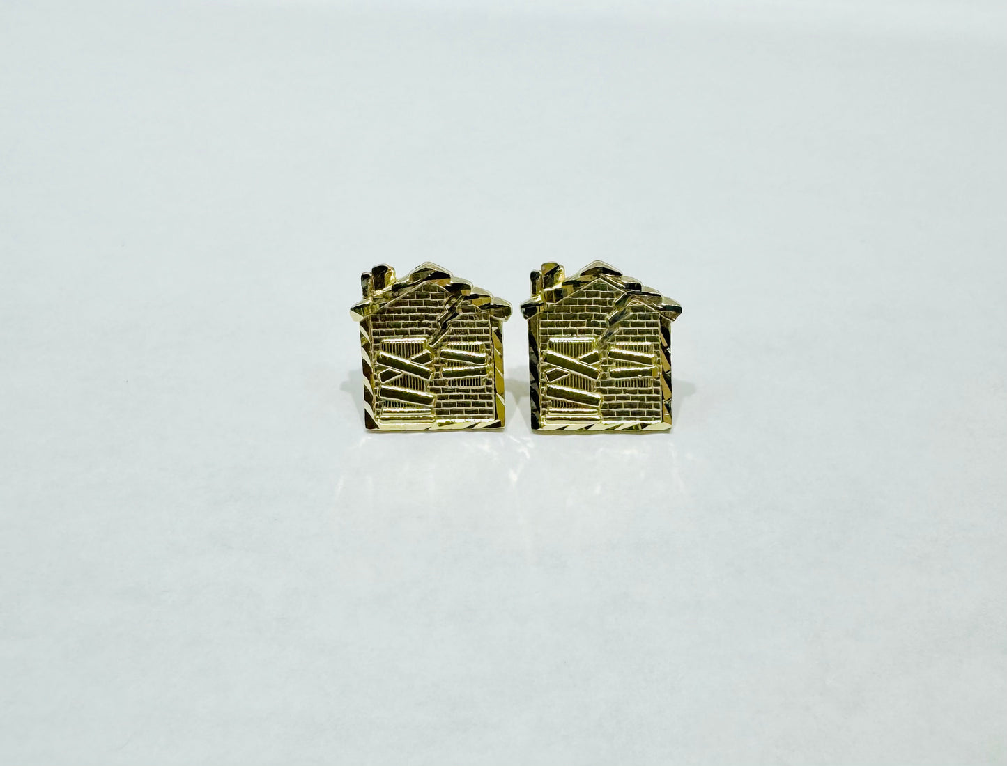 10K GOLD SMALL TRAPHOUSE EARRINGS, WEIGHT: 2gm