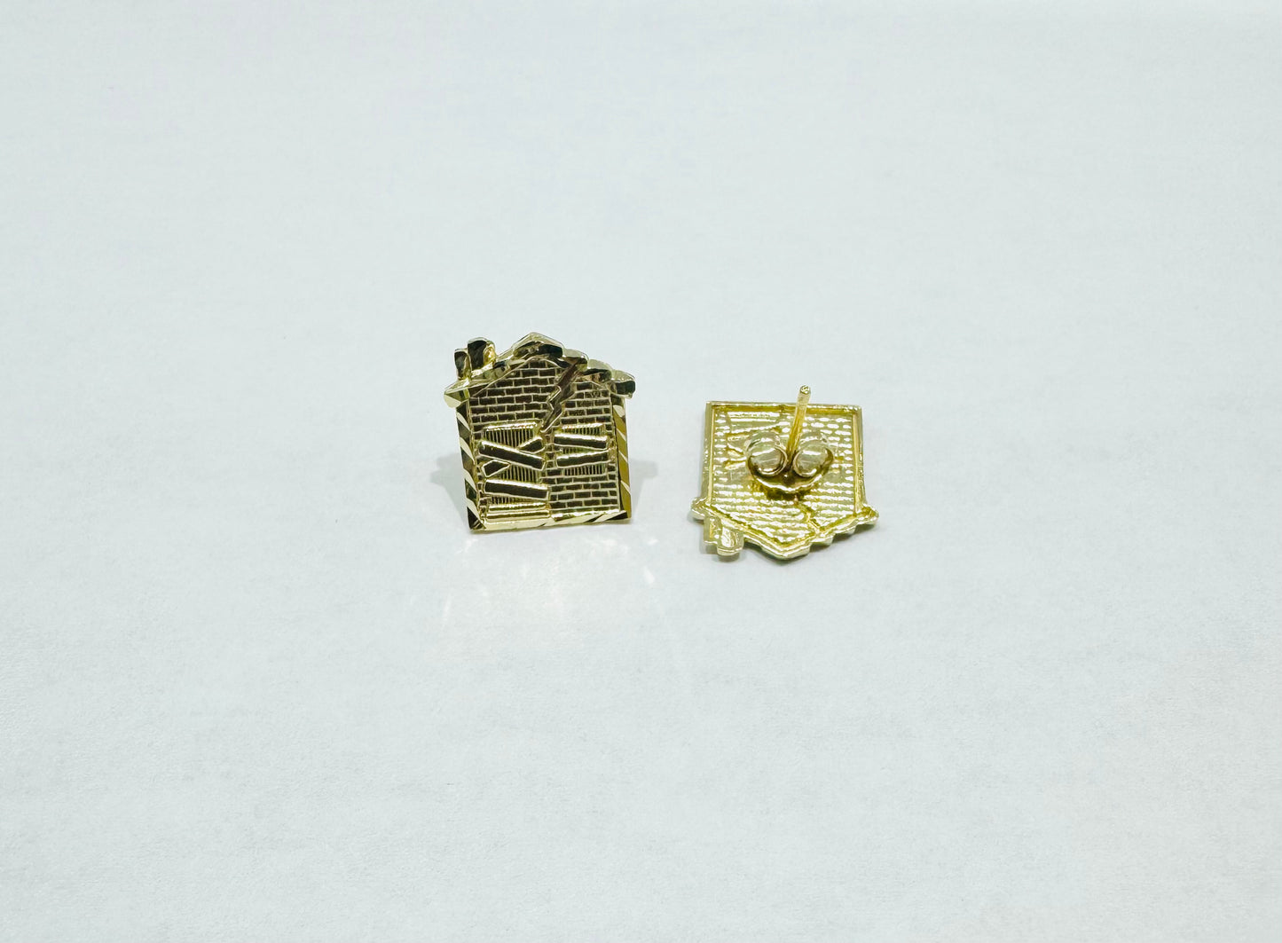 10K GOLD SMALL TRAPHOUSE EARRINGS, WEIGHT: 2gm