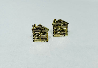 10K GOLD SMALL TRAPHOUSE EARRINGS, WEIGHT: 2gm