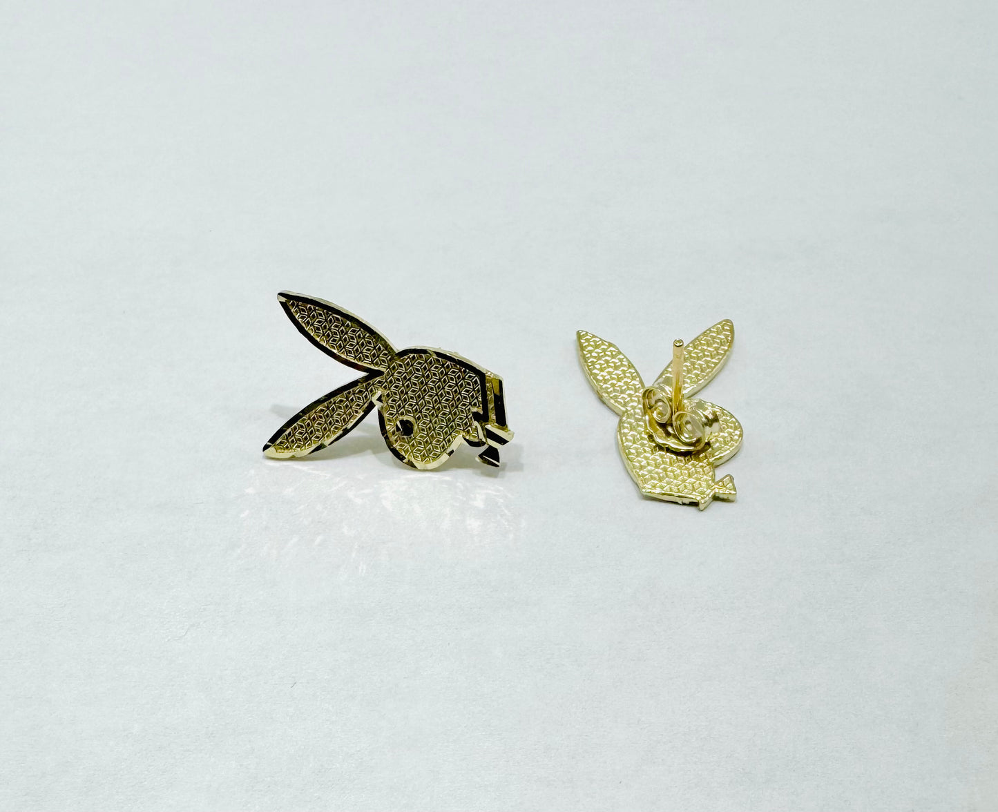 10K GOLD PLAYBOY BUNNY EARRINGS, WEIGHT: 2gm