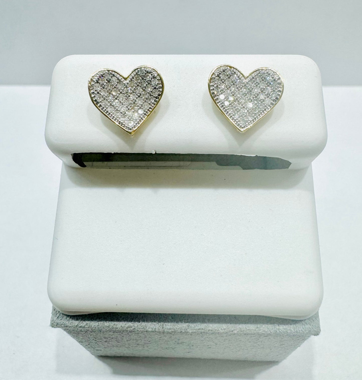 10K GOLD NATURAL HEART DIAMOND EARRINGS, 0.25CT