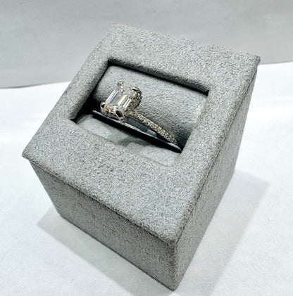 SILVER MOISSANITE RING 1.29CT, SIZE: 8