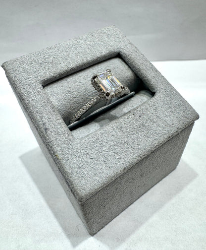 SILVER MOISSANITE RING 1.29CT, SIZE: 8