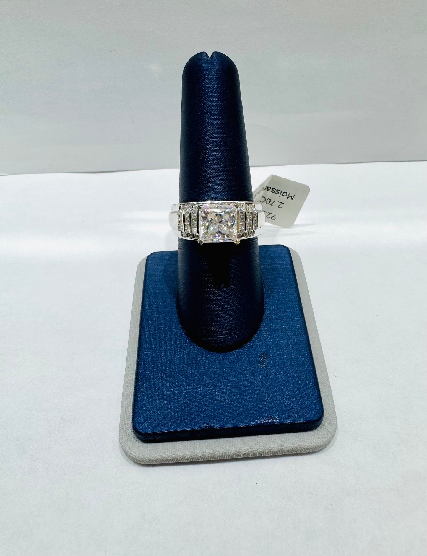 SILVER MOISSANITE RING 2.70CT ,SIZE: 7