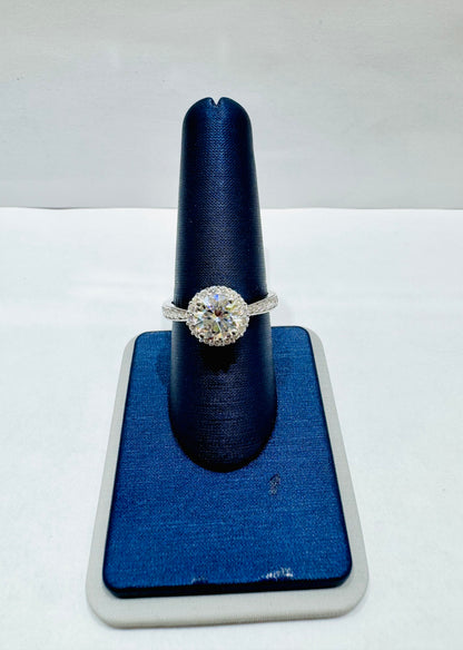SILVER MOISSANITE RING 1.60CT, SIZE: 7