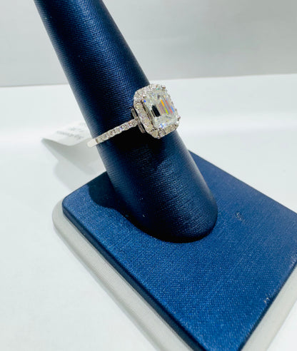 SILVER MOISSANITE RING 1.30CT, SIZE: 7