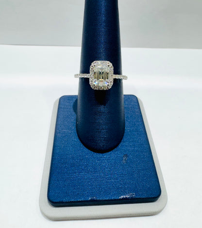 SILVER MOISSANITE RING 1.30CT, SIZE: 7