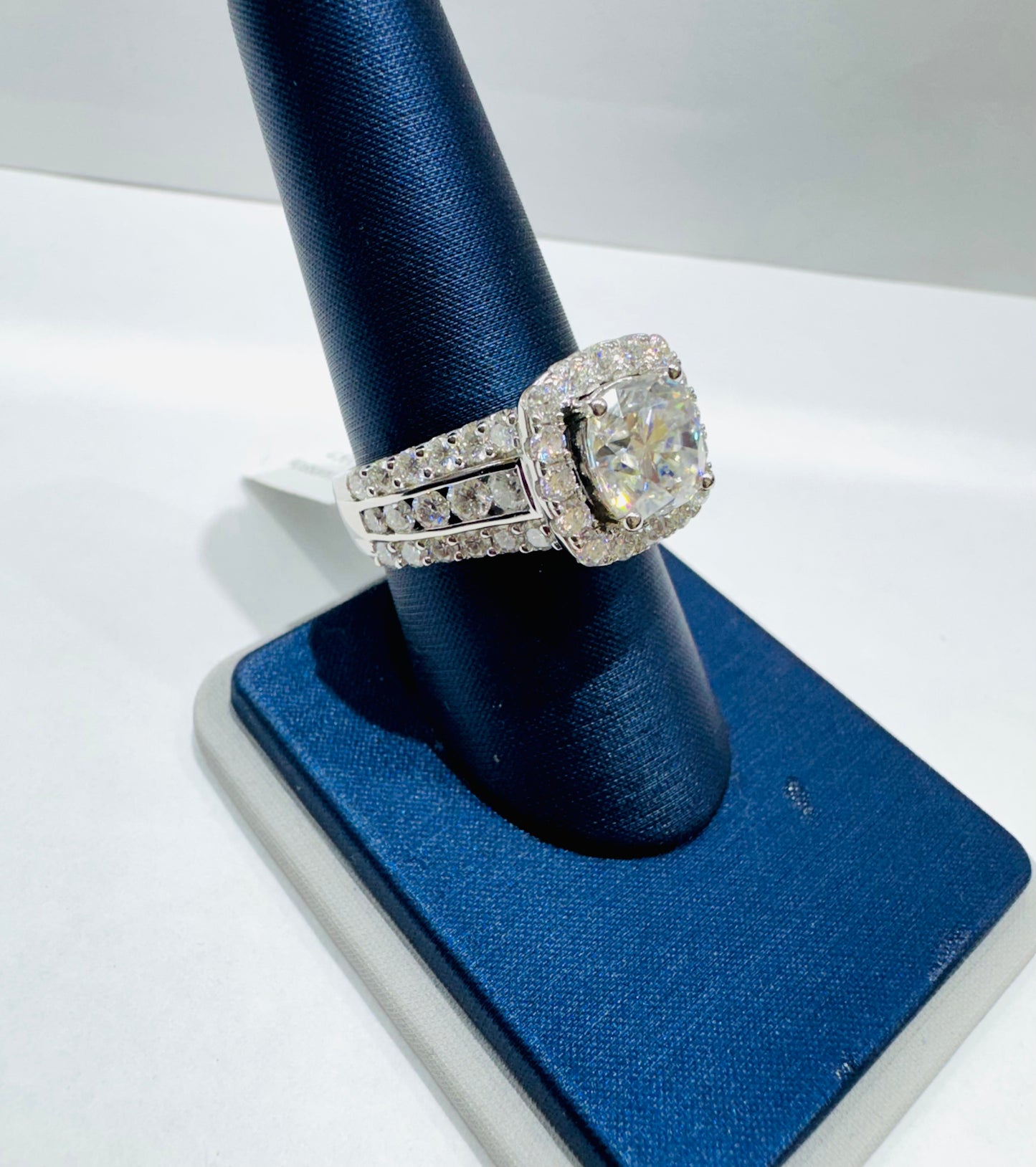 SILVER MOISSANITE RING 4.50CT, SIZE: 7