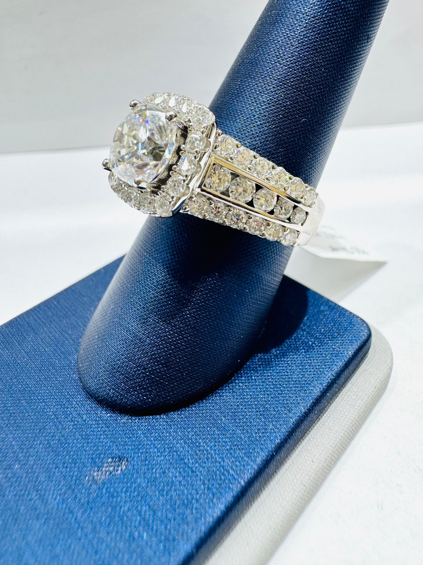 SILVER MOISSANITE RING 4.50CT, SIZE: 7
