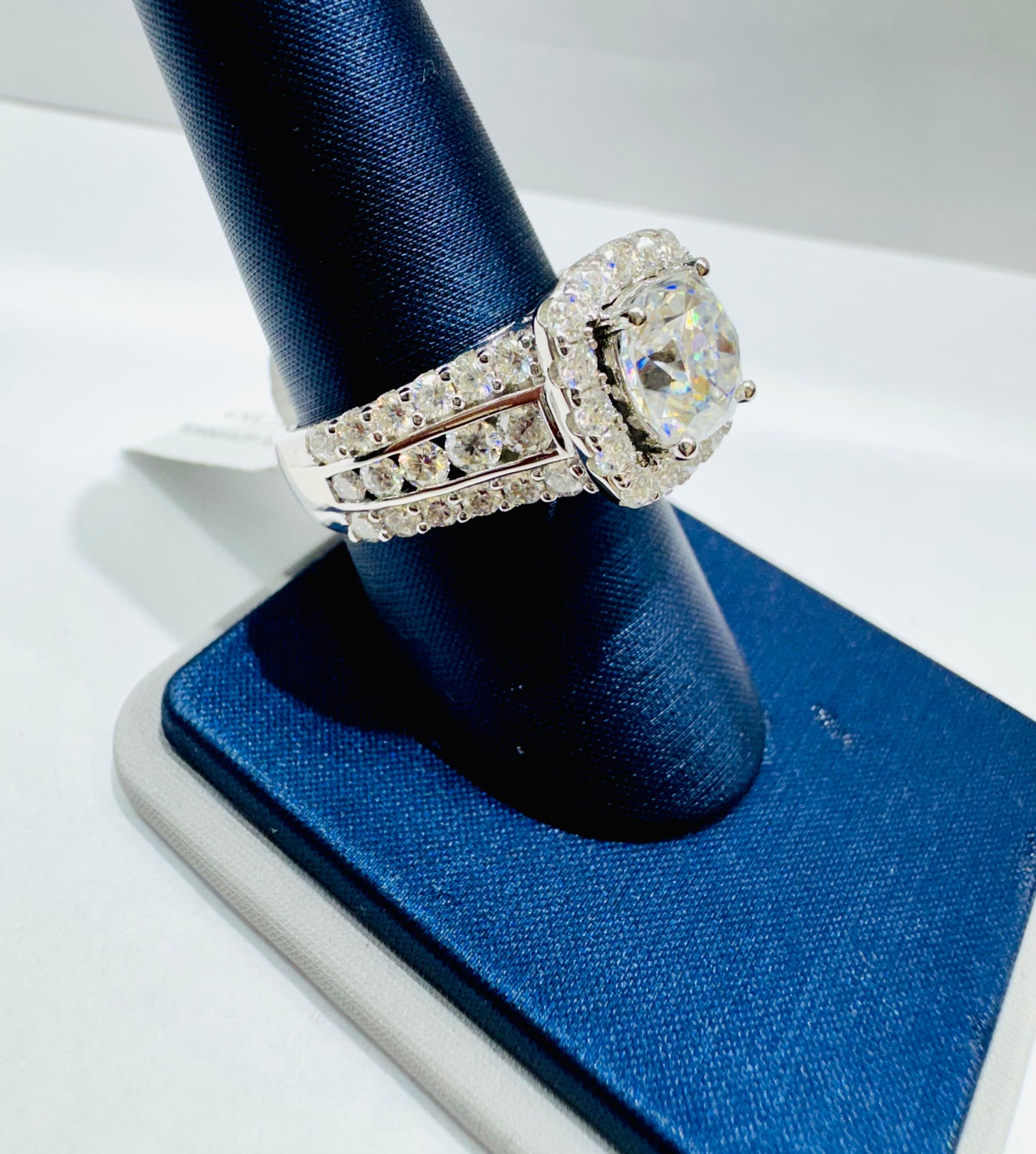 SILVER MOISSANITE RING 4.50CT, SIZE: 7