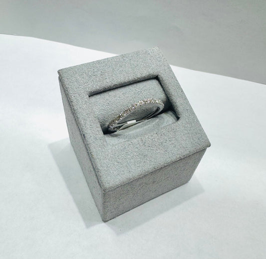14K WHITE GOLD NATURAL DIAMOND WEDDING BAND 0.33CT, SIZE: 7