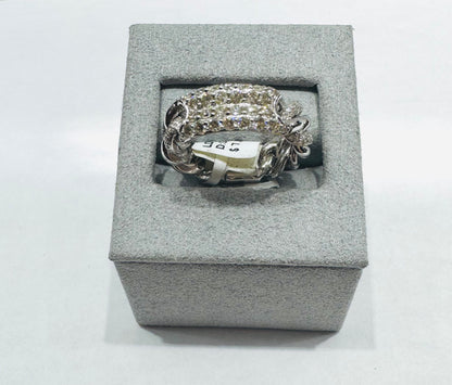 14K WHITE GOLD NATURAL DIAMOND WEDDING BAND 0.98CT, SIZE: 7