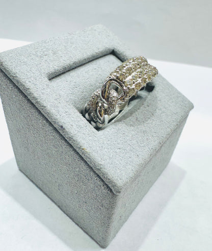 14K WHITE GOLD NATURAL DIAMOND WEDDING BAND 0.98CT, SIZE: 7