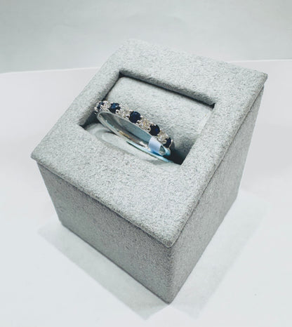 14K WHITE GOLD NATURAL DIAMOND WEDDING BAND 0.50CTW, SIZE: 6