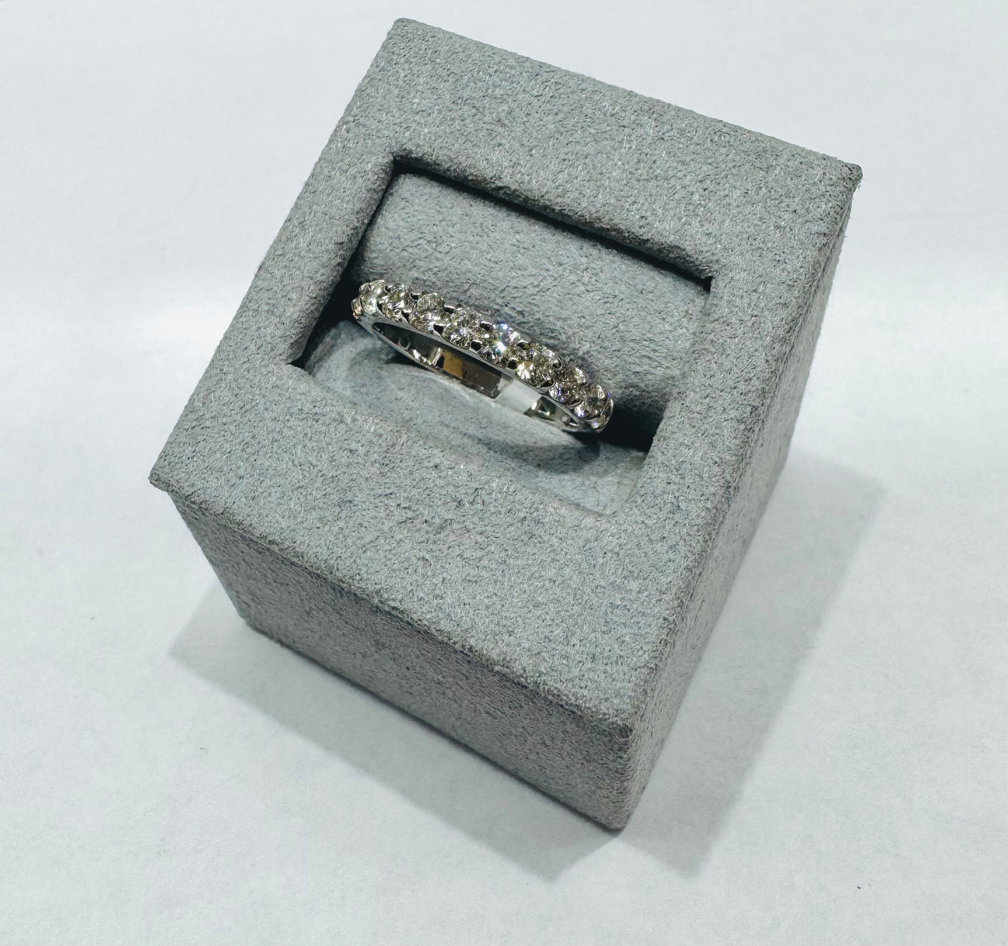 14K WHITE GOLD NATURAL DIAMOND WEDDING BAND 0.75CT, SIZE: 6