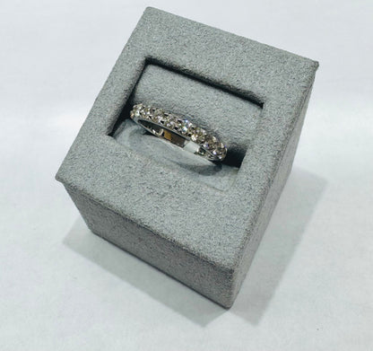 14K WHITE GOLD NATURAL DIAMOND WEDDING BAND 0.75CT, SIZE: 6