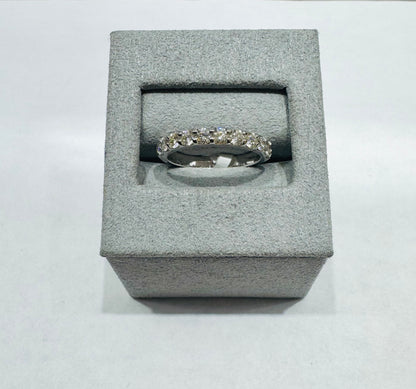 14K WHITE GOLD NATURAL DIAMOND WEDDING BAND 0.75CT, SIZE: 6