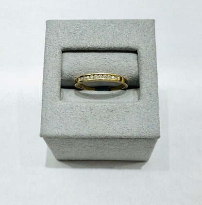 14K GOLD NATURAL DIAMOND WEDDING BAND, SIZE: 5.5