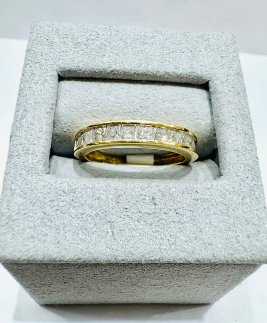14K GOLD NATURAL DIAMOND WEDDING BAND 0.75CTW, SIZE: 6.5
