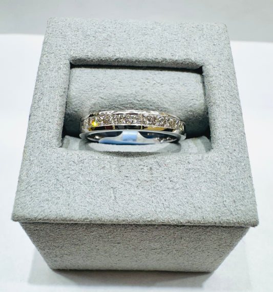 14K WHITE GOLD NATURAL DIAMOND WEDDING BAND 0.50CTW, SIZE: 6