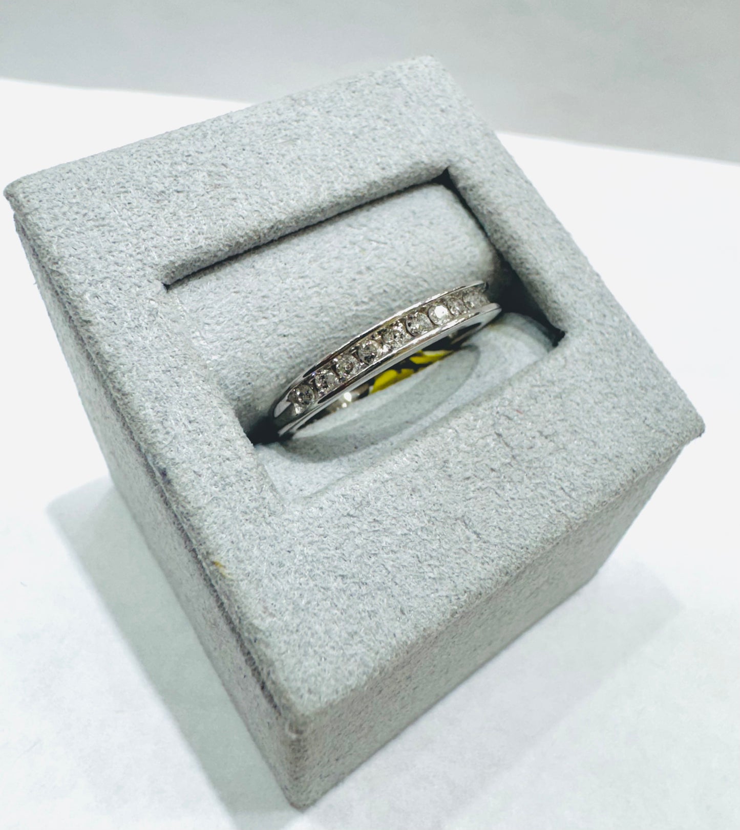 10K WHITE GOLD NATURAL DIAMOND WEDDING BAND 0.25CT, SIZE: 7